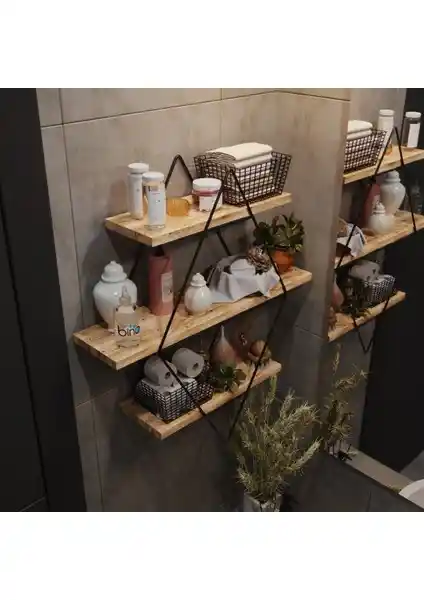 Bino Black Büyük Boy Prizma Mutfak Duvar Rafı Modern ve İşlevsel Tasarım