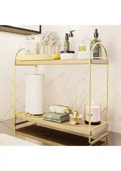 Bino Mutfak ve Banyo İçin Modern Şık Ahşap Raf Depolama Çözümü 90 karakter