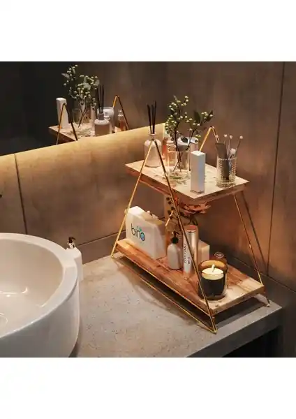Bino Üçgen Masif Paslanmaz Altın Renk Mutfak ve Banyo Dekoratif Rafı Özellikleri ve Kullanım Alanları