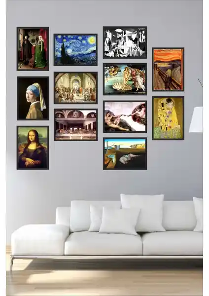 Biz Dijital 12 Parça MDF Tablo Seti Modern ve Estetik Duvar Dekorasyonu İçin Uygun