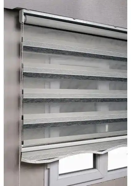 Bizden Perde Brillant Etekli Premium Çift Renk Siyah-Gri Zebra Stor Perdeler Özellikleri ve Kullanım Avantajları