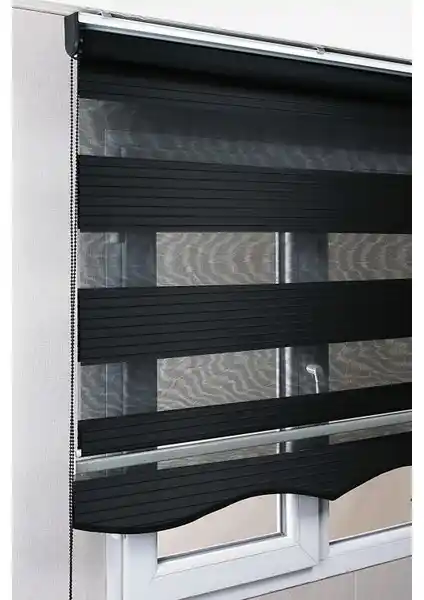 Bizden Perde Brillant Etekli Siyah Pileli Zebra Güneşlik Stor Perde Özellikleri ve Kullanım Avantajları