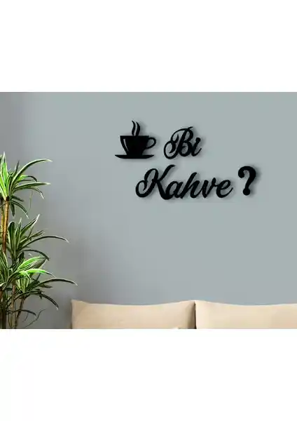 BK Bi Kahve Tasarımlı Ahşap Duvar Yazısı Modern ve Şık Dekoratif Çözüm