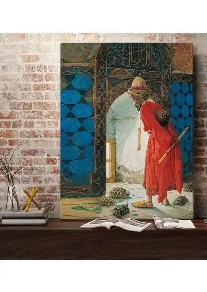 BK Gift Kaplumbağa Terbiyecisi Tasarımlı Kanvas Tablo 70x100cm Estetik ve Dayanıklı Dekorasyon Parçası