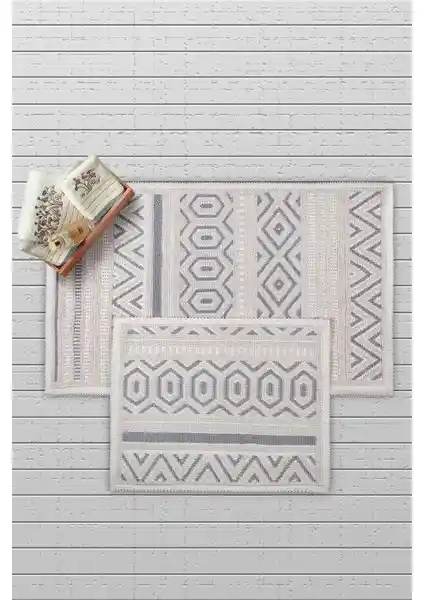 Bluenity Hat Doğal Pamuklu 2'li Banyo Kilim Seti: Estetik ve Dayanıklı Kullanım İçin