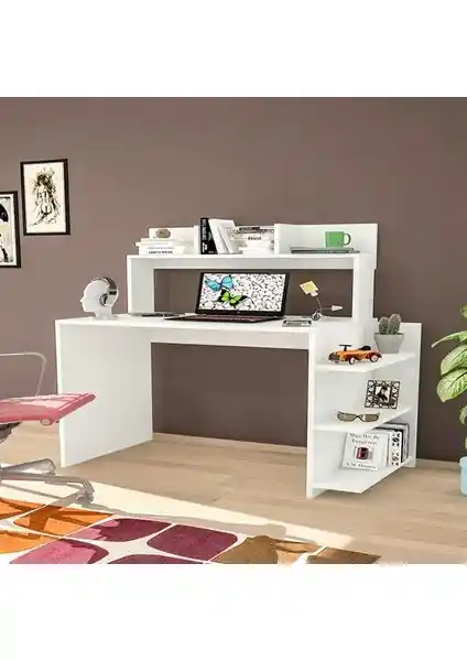 BMdekor Poyraz Beyaz Çalışma Masası İncelemesi Modern ve Şık Tasarım Özellikleri