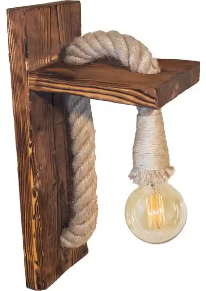 Bodrum Wooden Eskitme Ahşap Halat Aplik: Doğal ve Rustik İç Mekan Dekorasyonu İçin Şık Çözüm