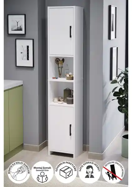 Bofigo 2 Kapaklı 6 Bölmeli Çok Amaçlı Dolap: Modern ve Dayanıklı Depolama Çözümü