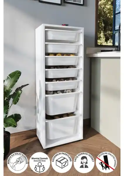 Bofigo 7 Sepetli Dolap: Çok Amaçlı Modern Depolama Çözümü ve Kullanım Avantajları