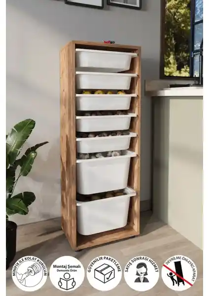 Bofigo 7 Sepetli Dolap Modern Tasarım ve Çok Amaçlı Kullanım İçin Uygun
