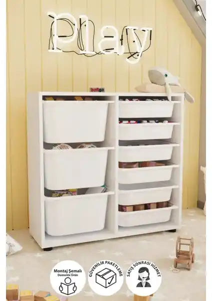 Bofigo 9 Sepetli Çok Amaçlı Dolap: Estetik ve İşlevsel Tasarım ile Çok Yönlü Depolama Çözümü