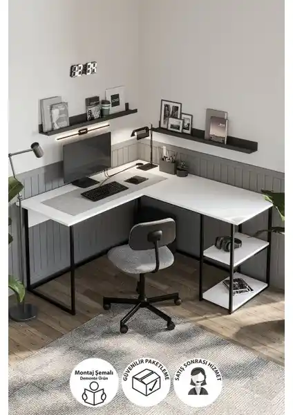 Bofigo Odin Beyaz Çalışma Masası Modern ve Dayanıklı Ofis Mobilyası Özellikleri