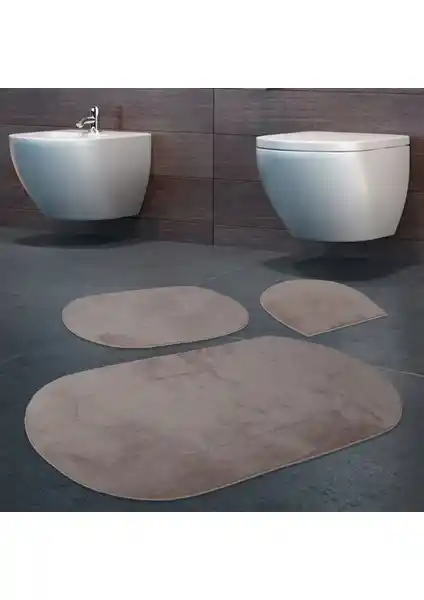 Bonny Home 3'lü Rixos Vizon Banyo Paspası ve Halısı Seti Modern Tasarım ve Kolay Bakım İmkanıyla