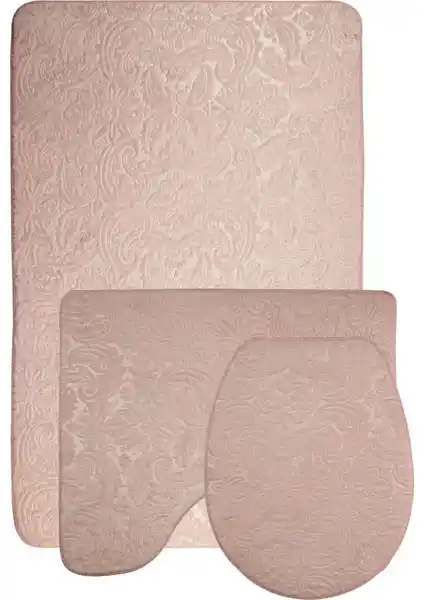 Bonny Home Ultrasoft Desenli 3’lü Pudra Klozet Takımı Modern ve Şık Banyo Dekoru İçin Uygun