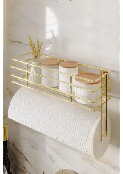 Boz Concept Home Paslanmaz Çelik Yapışkanlı Mutfak Rafı Modern ve Şık Tasarım