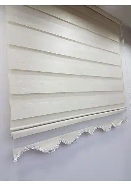 Brillant Bambu Stor Zebra Perde Krem Renkli, Dayanıklı ve Kolay Montajlı Modern Tasarım