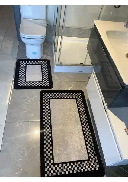 Brillant Melany 2'li Lateks Banyo Paspas Takımı Estetik ve Güvenli Kullanım İçin Uygun