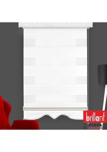 Brillant Zebra Perde Plise Beyaz Etek: Şık ve Dayanıklı Modern İç Mekan Perdesi