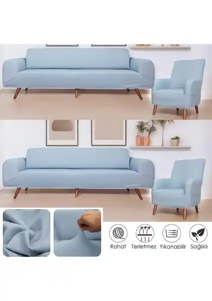 Btf Home Streç Lastikli 3'lü ve 1'li Koltuk Örtüsü Takımı Ev Dekorasyonunda Yenilikçi Bir Dokunuş