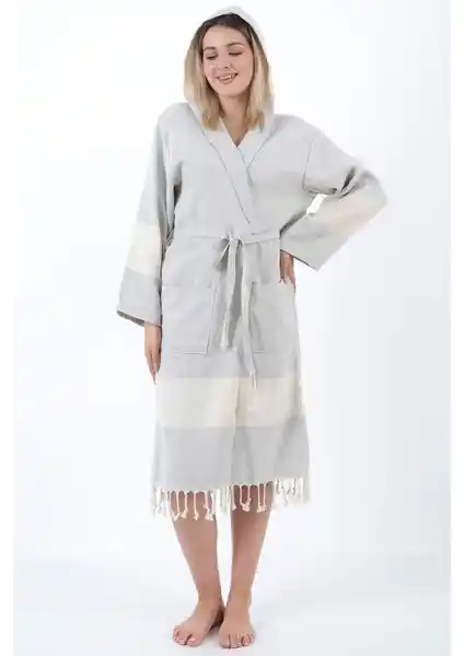 Buldan Concept Celena Peştemal Bornoz Gri: Şık ve Konforlu Günlük Kullanım İçin Ideal