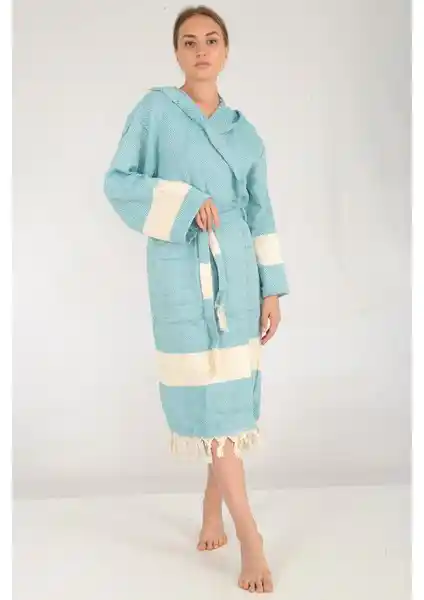 Buldan Concept Celena Peştemal Bornoz Turkuaz Renkli Şık ve Fonksiyonel Tasarım