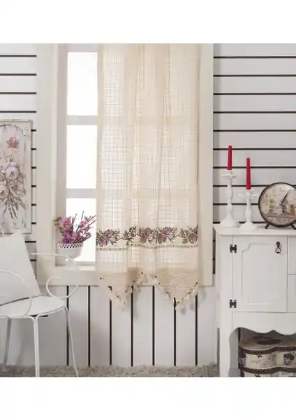 Buldan Concept İşi Kaneviçe Nakışlı Natural Perde: Estetik ve Dayanıklı Dekorasyon Unsuru