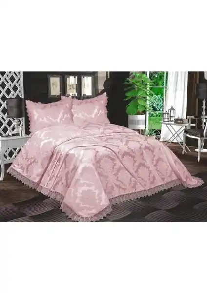 Bursa Çeyiz Açelya Fransız Güpürlü Aden Yatak Örtüsü Şıklık ve Konfor Sunar