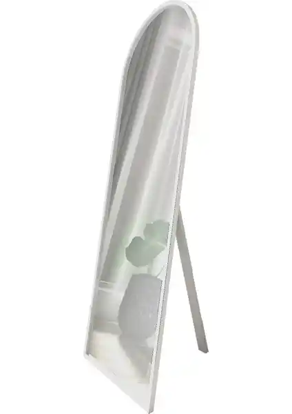 Camex Store Beyaz Oval Çerçeveli Ayaklı Boy Aynası - Modern ve Şık Tasarım