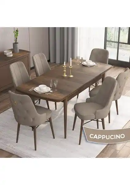 Canisa Concept Are Serisi Modern MDF Mutfak Masası ve Sandalye Seti 78 cm Yükseklikle