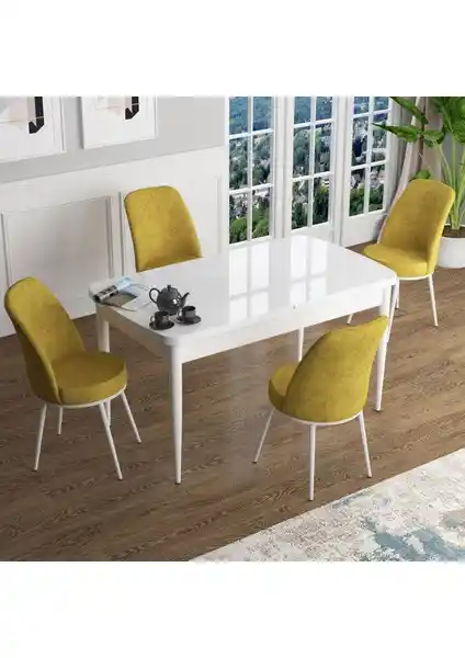 Canisa Concept Han Serisi 70x114 Açılabilir MDF Mutfak Masa Takımı Modern ve Dayanıklı Tasarım