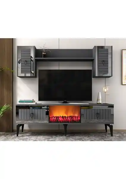 Cantek Dizayn Linda Şömineli TV Ünitesi: Modern Tasarım ve Fonksiyonellik Bir Arada