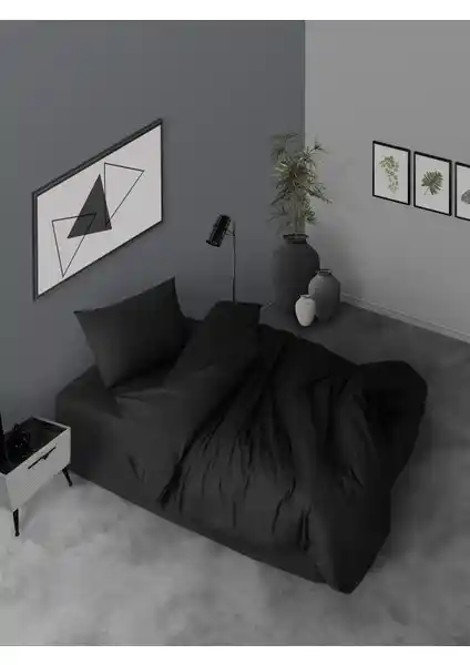 Casa Carina Siyah Ranforce Tek Kişilik Nevresim Takımı Modern ve Şık Tasarımıyla Öne Çıkar