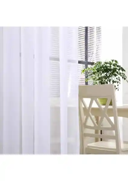 Caserta Home Vual Lüx Pilesiz Düz Tül Perde Estetik ve Dayanıklılık Sunan Modern Tasarım