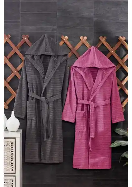 Casnack Quina 2Li Kapüşonlu Oversize Bornoz Seti ile Konfor ve Şıklık Bir Arada