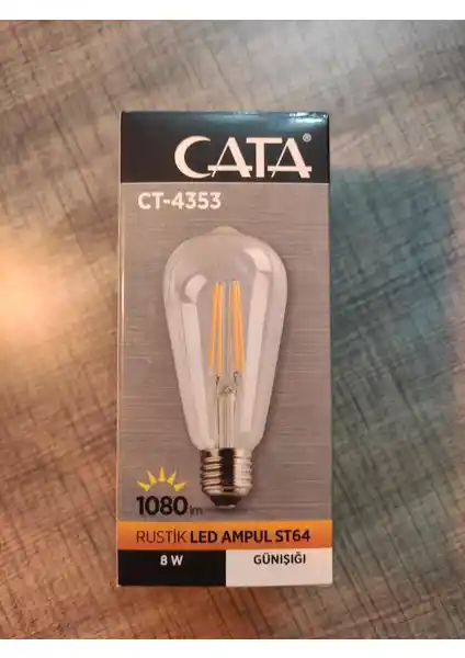 Cata Saya Dizayn Cata St-64 Rustik LED Ampul Günışığı Renk Tonu Ekonomik ve Şık Tasarım