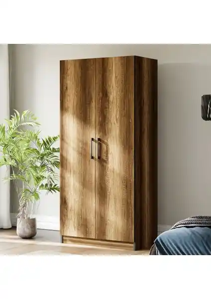 Ceramical GRE2 2 Kapaklı Modern Ceviz Gardrop - Şık ve Fonksiyonel Depolama Çözümü