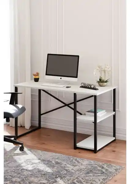 Ceramical MSR Raflı Çalışma Masası: Modern, Dayanıklı ve Estetik Ofis Mobilyası