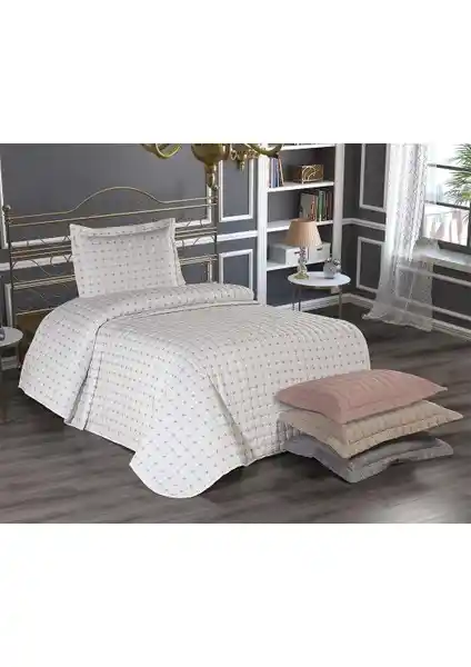 Çeyiz Diyarı Meltem Tek Kişilik Yatak Örtüsü Krem Modern ve Dayanıklı Tasarım