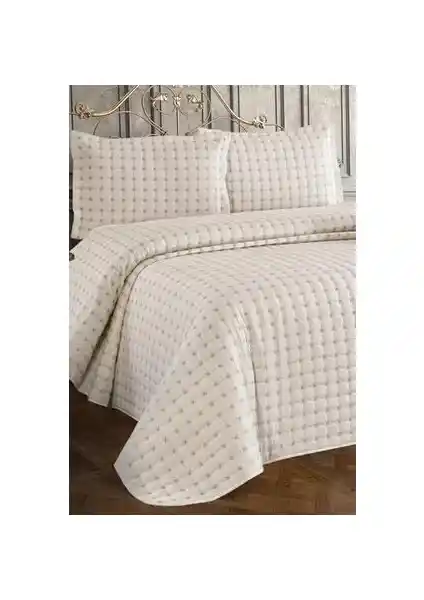 Çeyiz Diyarı Modern Kapitoneli Çift Kişilik Yatak Örtüsü ve Seti 260x260 cm