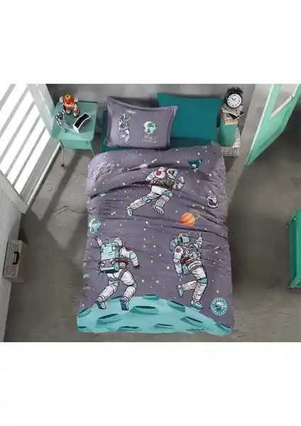 Clasy Genç Ranforce Nevresim Takımı Space: Modern ve Dayanıklı Tek Kişilik Yatak Seti
