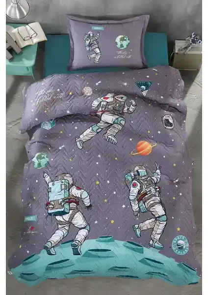 Clasy Pamuk Genç Dört Mevsim Space: Çok Amaçlı Yatak Örtüsü ve Nevresim Seti