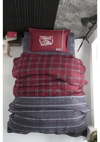 Clasy Ranforce Pamuk Tek Kişilik Dört Mevsim Campus V1 Yatak Örtüsü Şıklık ve Konfor Sunar