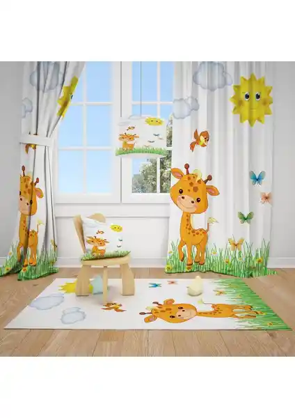 Çocuk Odası Dekorasyonunda Sevimli Zürafa Fon Perde ile Şık ve Pratik Çözüm