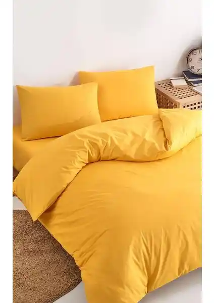Colorpool Bright Future Koyu Sarı Nevresim Takımı: Şık ve Dayanıklı Pamuk Ranforce Seti