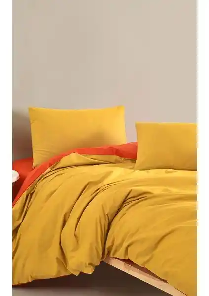 Colorpool Bright Time Hardal-Kil Nevresim Takımı: Şık ve Dayanıklı Pamuklu Yatak Takımı