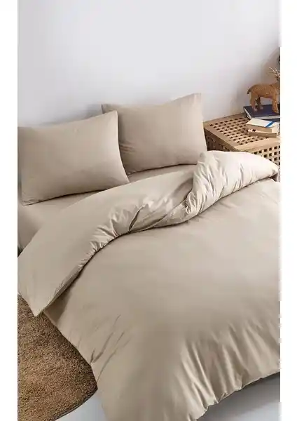 Colorpool Go Earth Tahin Rengi Nevresim Takımı: Doğal Pamuklu Konfor ve Şıklık