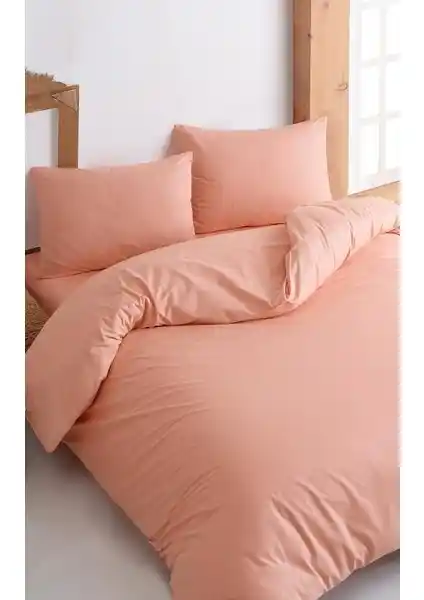 Colorpool Jeolojik Dönem Somon Rengi Nevresim Takımı Doğal ve Şık Tasarımı ile Yatak Odası Dekorasyonunu Tamamlar