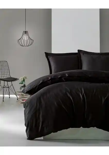 Cotton Box Elegant %100 Pamuk Saten Çift Kişilik Nevresim Takımı Siyah