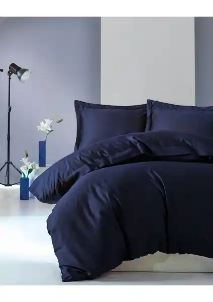 Cotton Box Elegante Lacivert Çift Kişilik Saten Nevresim Takımı Detaylı İnceleme