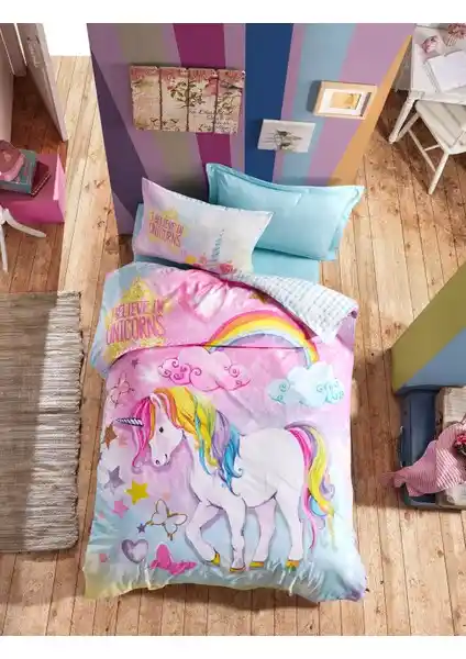 Cotton Box Junior Ranforce Çocuk ve Gençler İçin Renkli Nevresim Takımı 160x220 cm